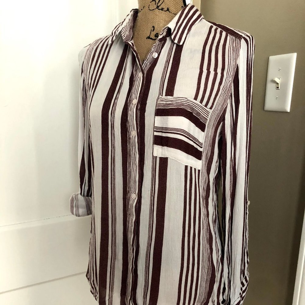 Striped Long Sleeve- Can Roll Up Sleeves